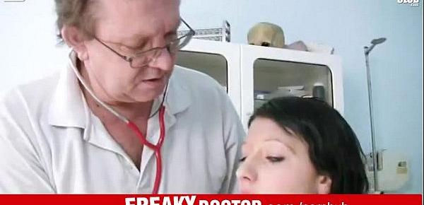  Tiny teen Silvia abused by older gyneco doctor